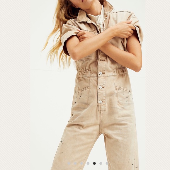 NWT Free People Paint Splatter Jumpsuit - Picture 3 of 12